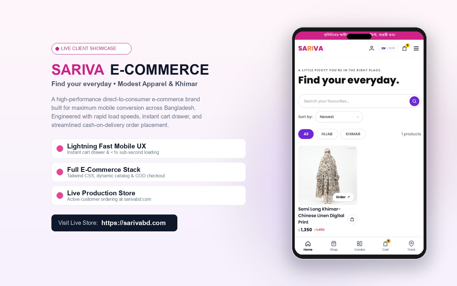 SARIVA BD - Live Modest Apparel & Khimar E-Commerce Platform